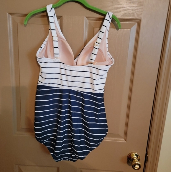 New Striped Navy and White Womens Swimsuit. - Picture 2 of 2